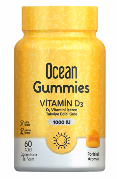 Ocean, Витамин D3 в форме мармеладок 1000 ед. (вкус: апельсин), 60 шт