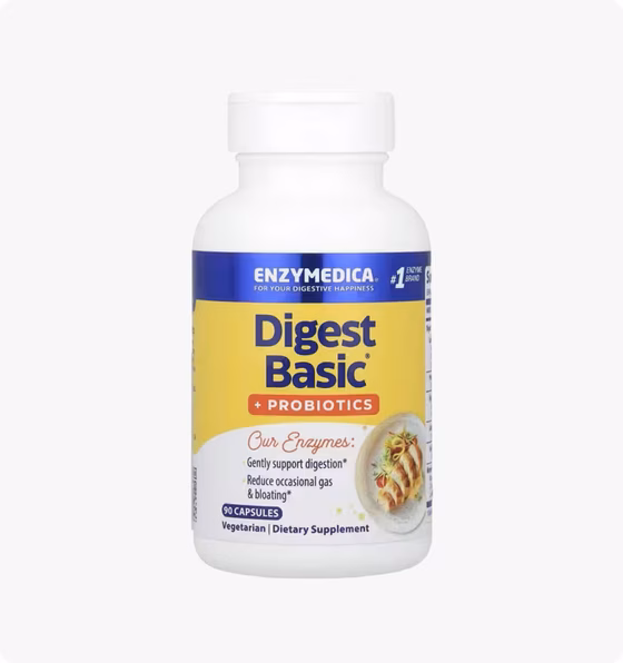 Enzymedica, Digest Basic с пробиотиками, 90 капсул