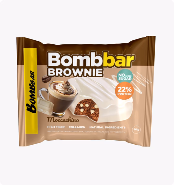 BOMBBAR, Печенье глазированное "Брауни моккачино" 50гр