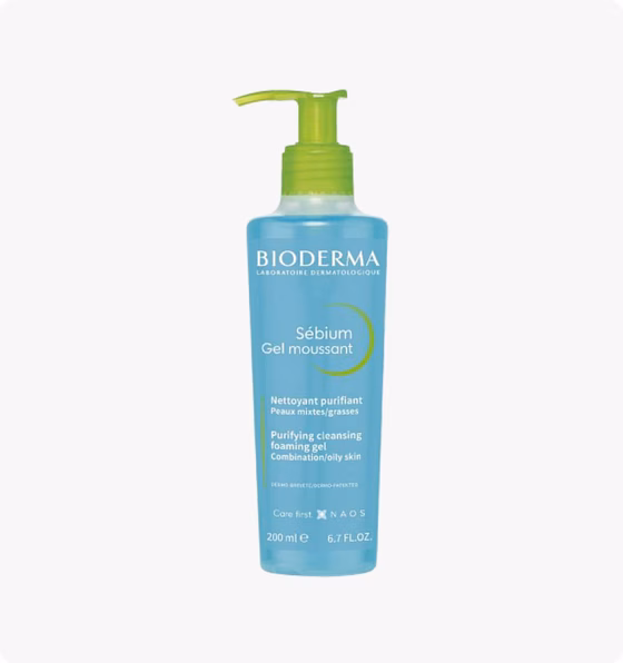 BIODERMA, Sébium Gel Moussant, Гель очищающий (помпа), 200 мл