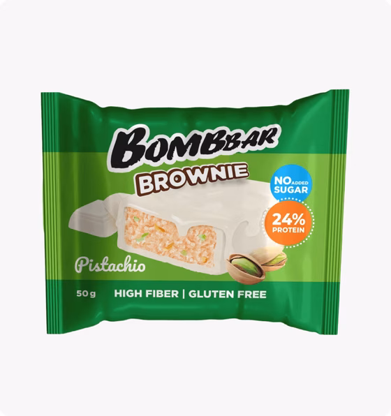 BOMBBAR, Печенье глазированное "Брауни с фисташкой", 50 г