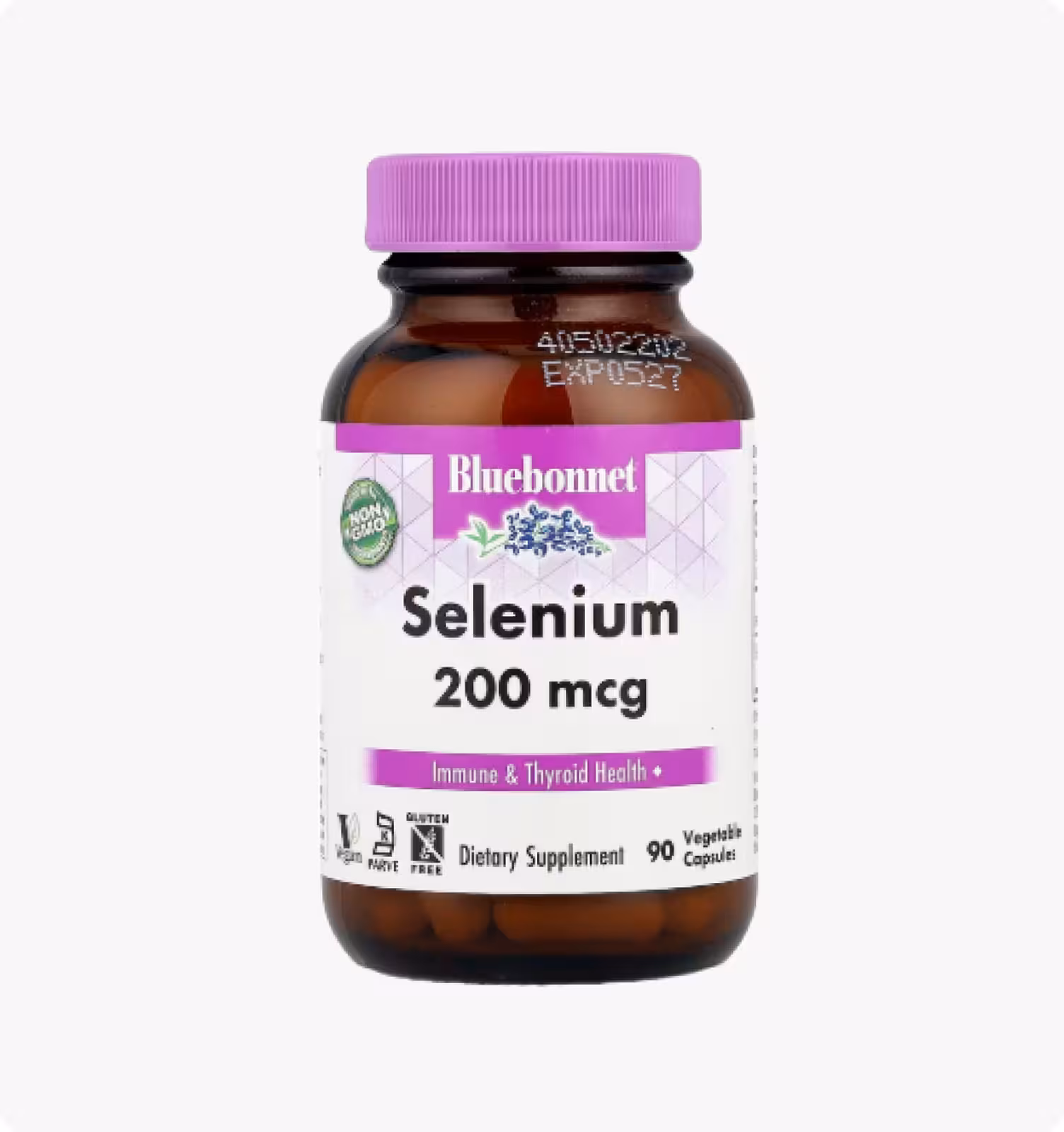 Bluebonnet Nutrition, Селен, бездрожжевой селенометионин, 200 мкг, 90 растительных капсул