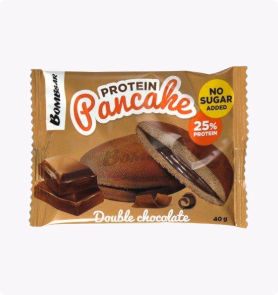 BOMBBAR, Protein, Панкейк неглазированный с начинкой "Двойной шоколад", 40 гр
