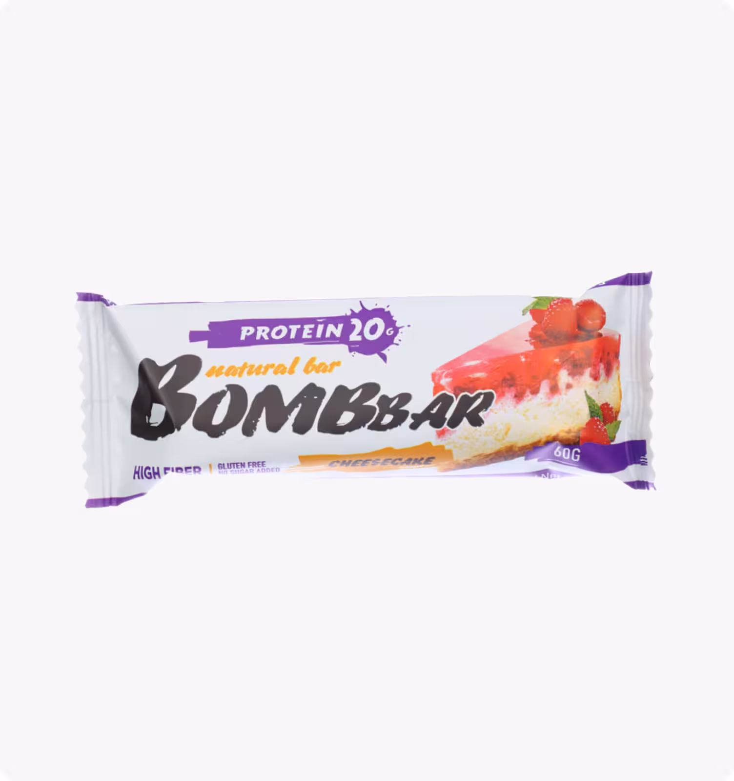 BOMBBAR, Protein, Батончик неглазированный, Малиновый чизкейк, 60 гр.