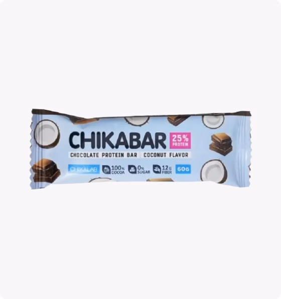 CHIKABAR, Chikalab Протеиновый батончик CHIKABAR "Кокос", 60 гр