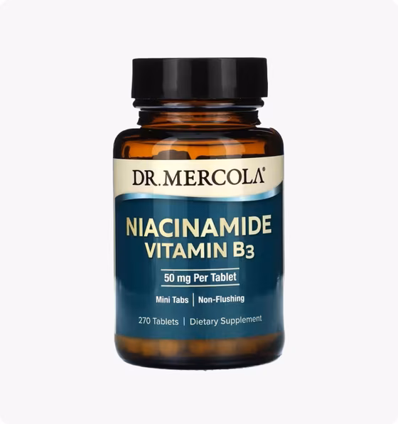 Dr. Mercola, Никотинамид, витамин B3, 50 мг, 270 таблеток