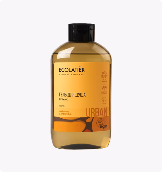 Ecolatier, Гель для душа "Релакс грейпфрут & клементин", 600 мл