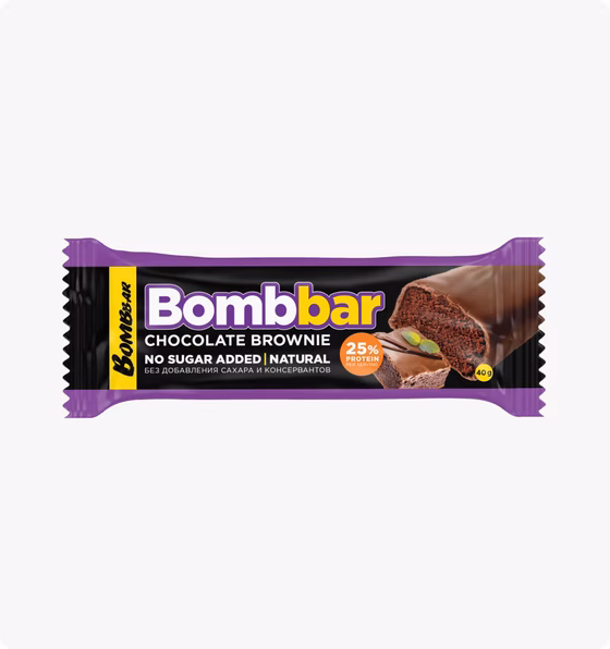 BOMBBAR, Natural, Шоколадный Брауни, 40 г
