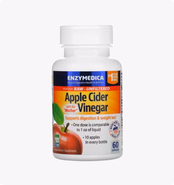 Enzymedica, яблочный уксус, 60 капсул