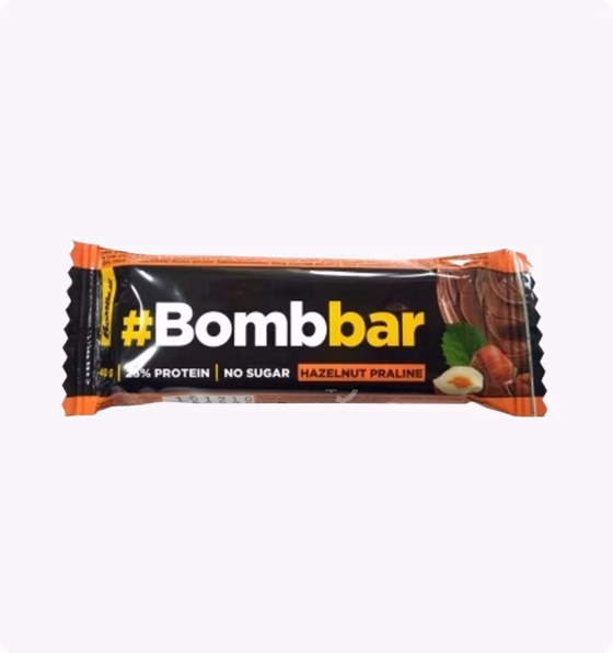 BOMBBAR, Батончик глазированный, Фундучное пралине, 40 гр.
