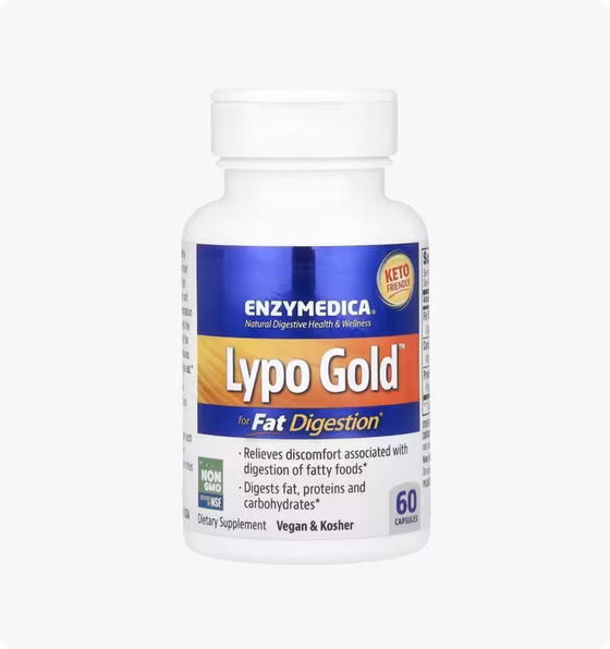 Enzymedica, Lypo Gold™, добавка для переваривания жиров, 60 капсул