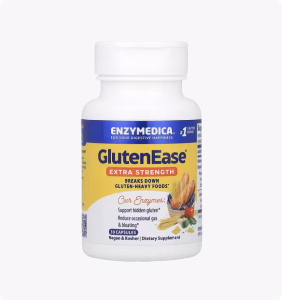 Enzymedica, GlutenEase, добавка для переваривания глютена с повышенной силой действия, 30 кап