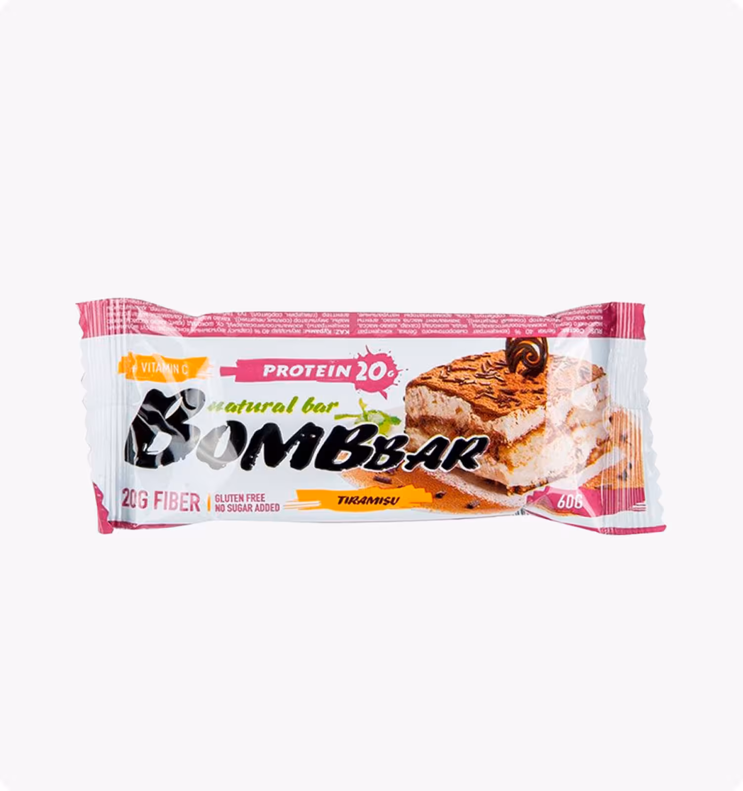 BOMBBAR, Protein, Батончик неглазированный, Тирамису, 60 гр.