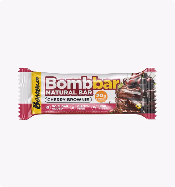 BOMBBAR, Natural Bar, Вишневый Брауни, 60 г