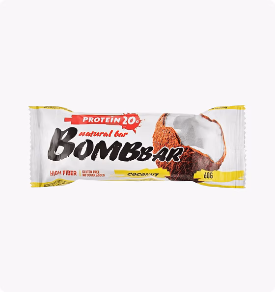 BOMBBAR, Protein, Батончик неглазированный, Кокос, 60 гр.