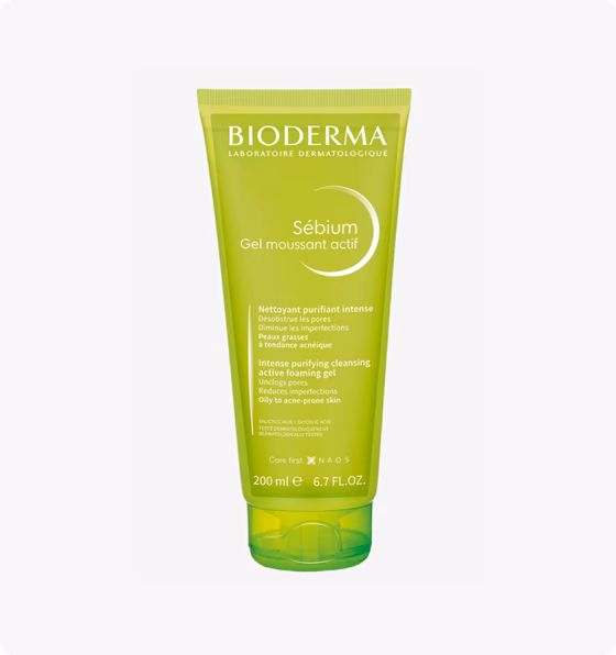 BIODERMA, Sébium Gel moussant actif, Гель очищающий интенсивного действия, 200мл
