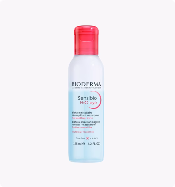 BIODERMA, Sensibio H2O Eye, Мицеллярное средство двухфазное для очищения глаз и губ, 125 мл