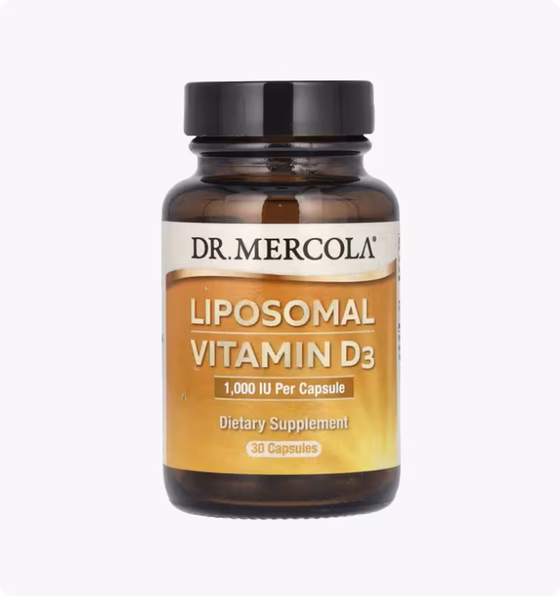 Dr. Mercola, липосомальный витамин D3, 1000 МЕ, 30 капсул