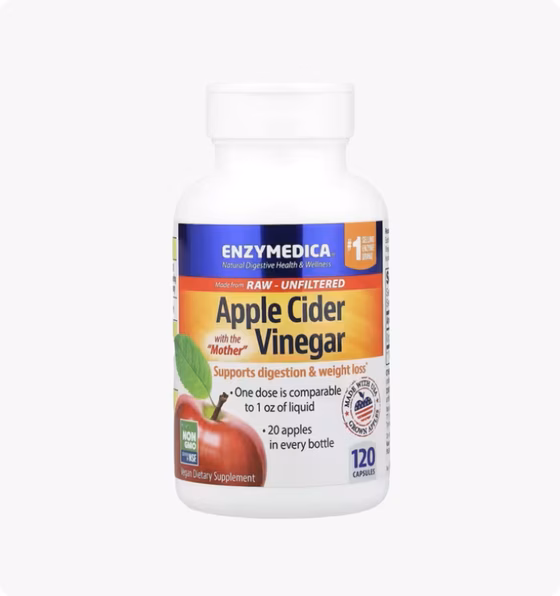 Enzymedica, яблочный уксус с уксусной маткой, 120 капсул (355 мг в 1 капсуле)