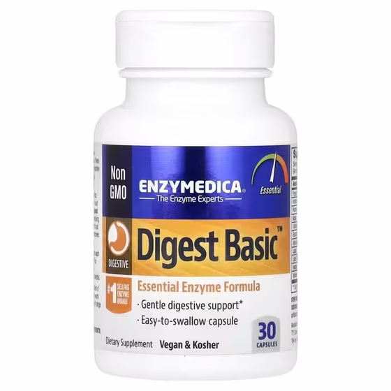 СЦ 20% Enzymedica, Digest Basic, формула основных ферментов, 30 капсул