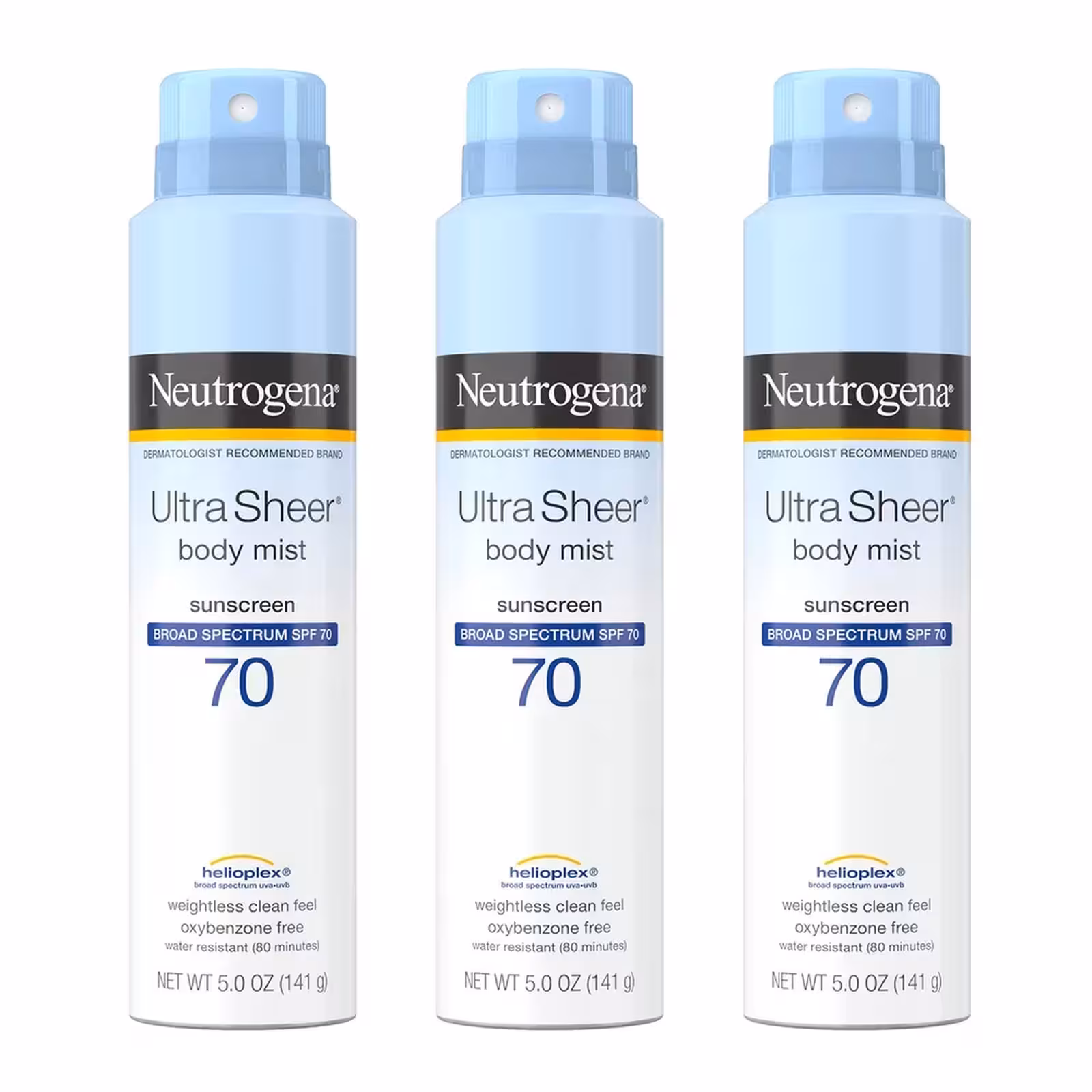 Neutrogena, Ultra Sheer Lightweight Sunscreen Spray, SPF 70, 141 г