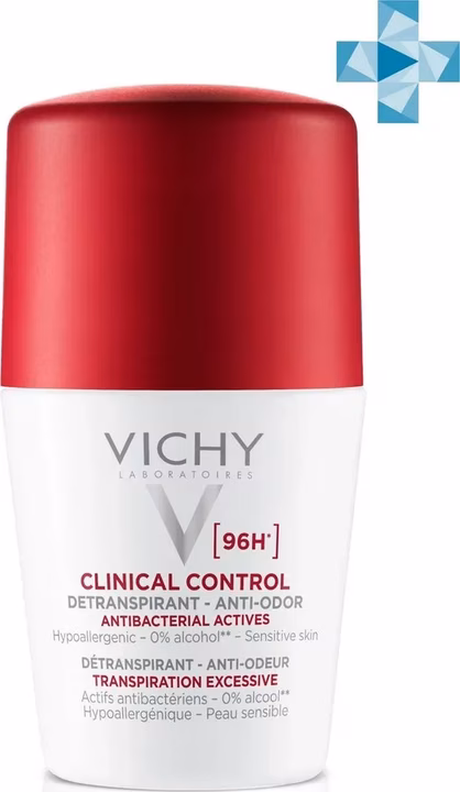 Vichy, Clinical Control, Набор Дезодорант-антиперспирант с защитой 96 ч 50 мл, 1шт