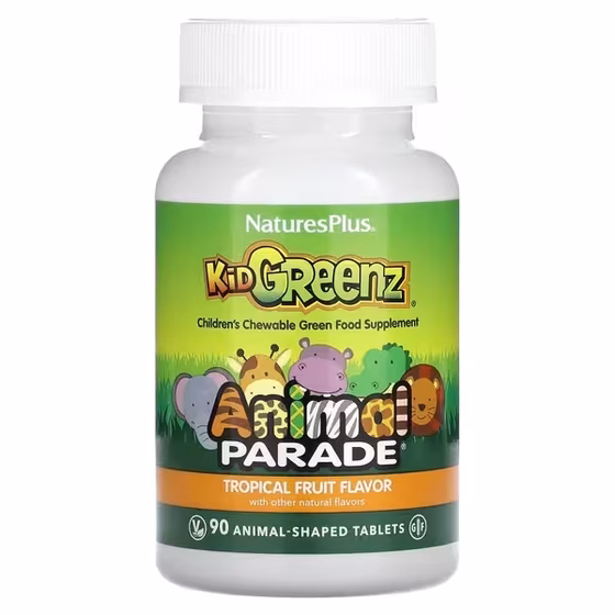 СЦ 20% Nature's Plus, Source of Life, Animal Parade, Kid Greenz, 90 живот. таблеток