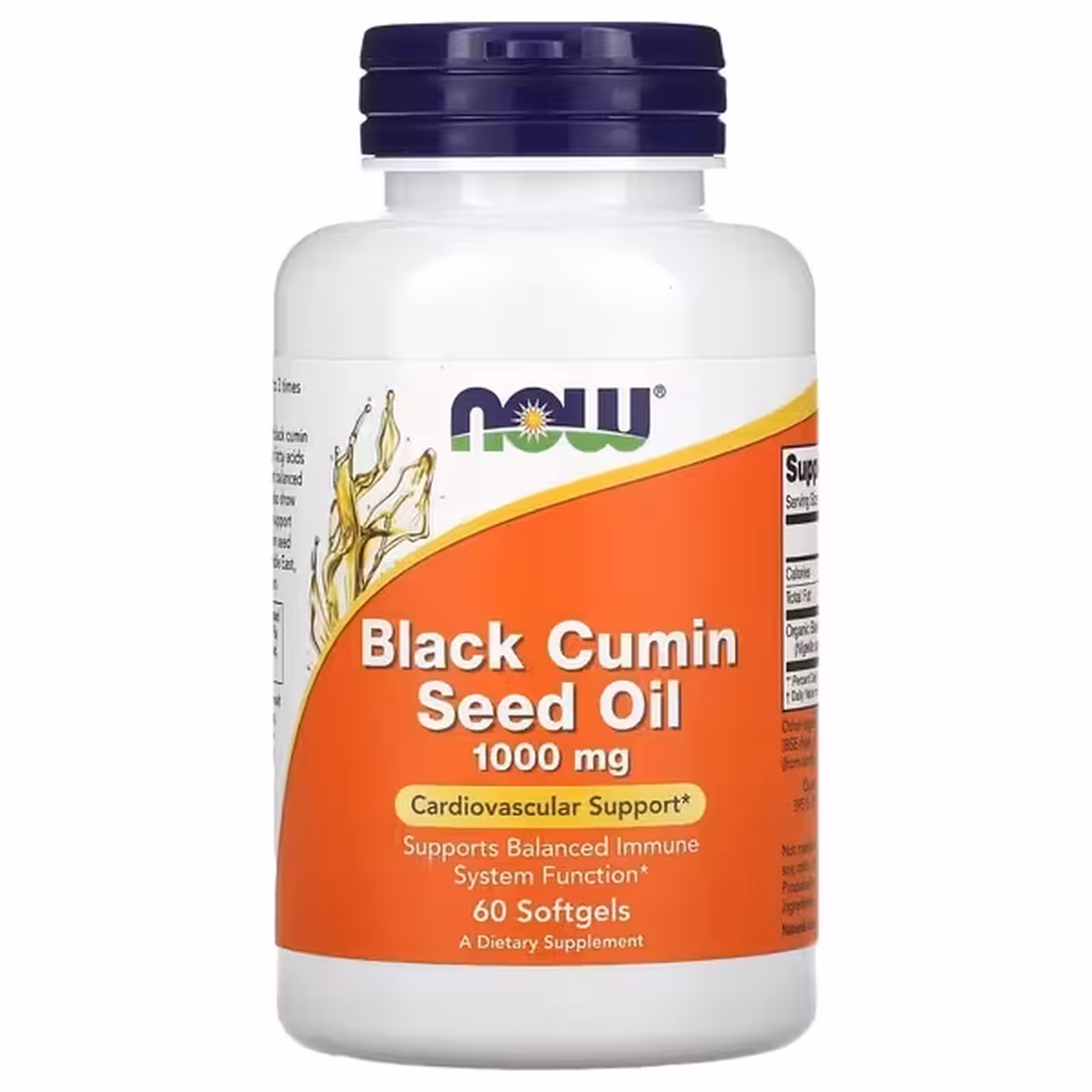 СЦ 20% Now Foods, Масло семян черного тмина, 1000 мг, 60 капсул