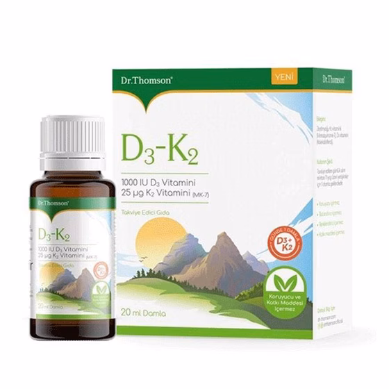 Dr.Thomson Vitamin D3 K2, Damla, 20мл