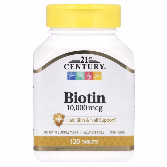 21st Century, Биотин, 10 000 мкг, 120 таблеток