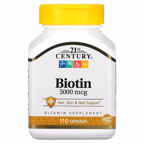 21st Century, Биотин, 5000 мкг, 110 капсул