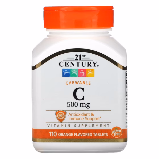 21st Century, Витамин C, с апельсиновым вкусом, 500 мг, 110 таблеток