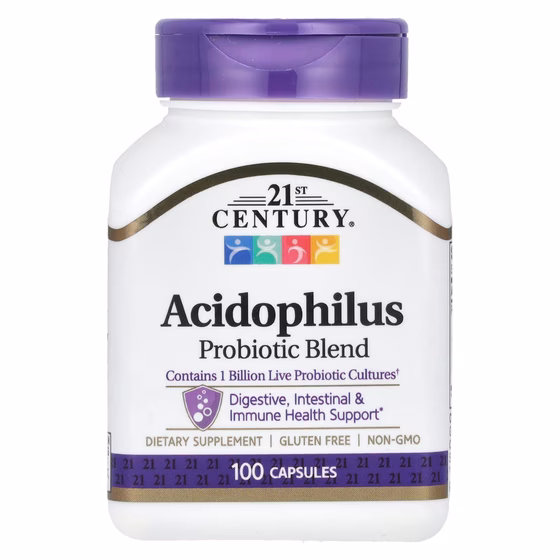 21st Century, Смесь пробиотиков Acidophilus, 100 капсул
