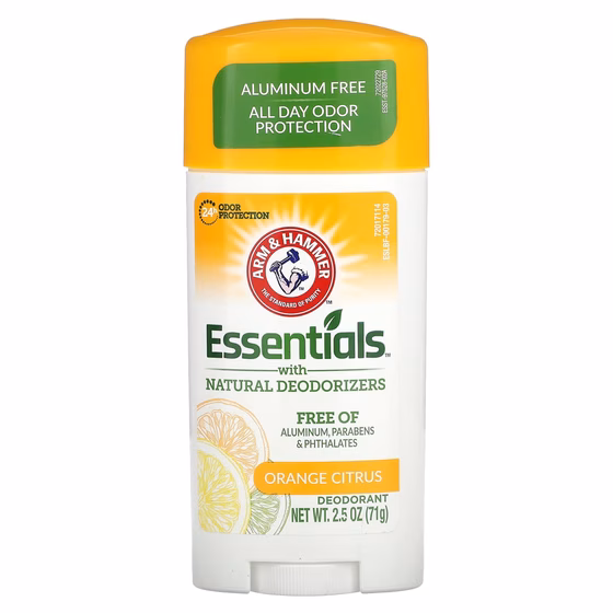 Arm & Hammer, Essentials с натуральными дезодорантами, дезодорант, апельсин и цитрус, 71 г (2,5 унци