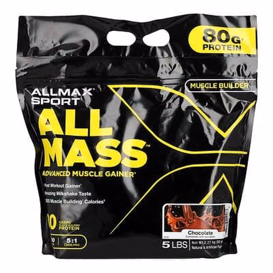 ALLMAX, Sport, ALLMASS ™, средство для наращивания мышечной массы, шоколад, 2,27 кг (5 фунтов)