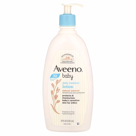 Aveeno, Baby, увлажняющий лосьон для ежедневного применения, без отдушки, 532 мл (18 жидк. унций)