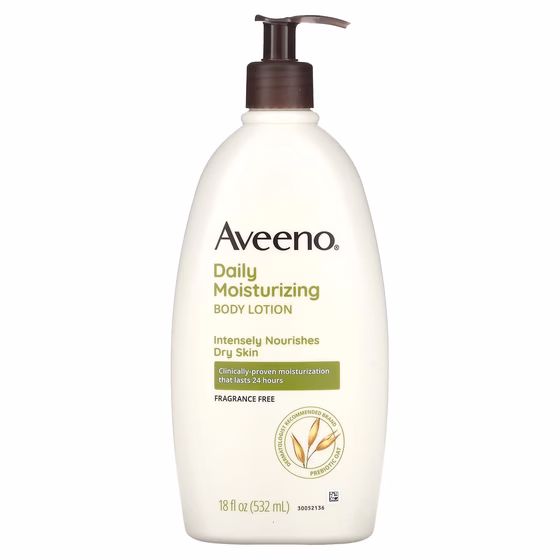 Aveeno, Лосьон увлажняющий для ежедневного применения, без отдушки, 532 мл (18 жидк. унций)