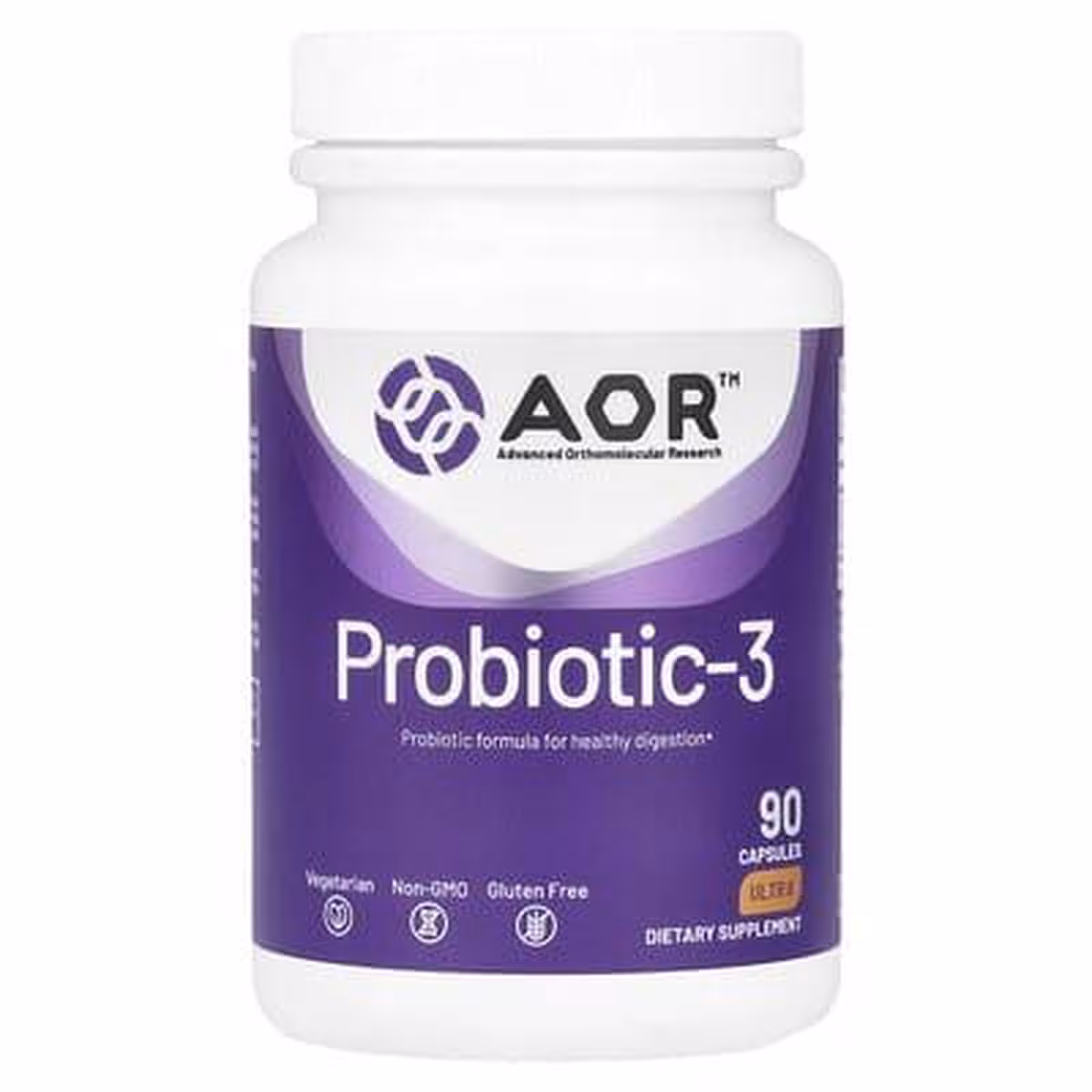 Advanced Orthomolecular Research AOR, Probiotic 3, 90 растительных капсул