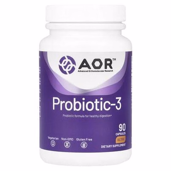 Advanced Orthomolecular Research AOR, Probiotic 3, 90 растительных капсул