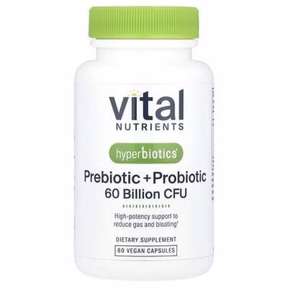 Vital Nutrients, Hyperbiotics®, пребиотики и пробиотики, 60 веганских капсул