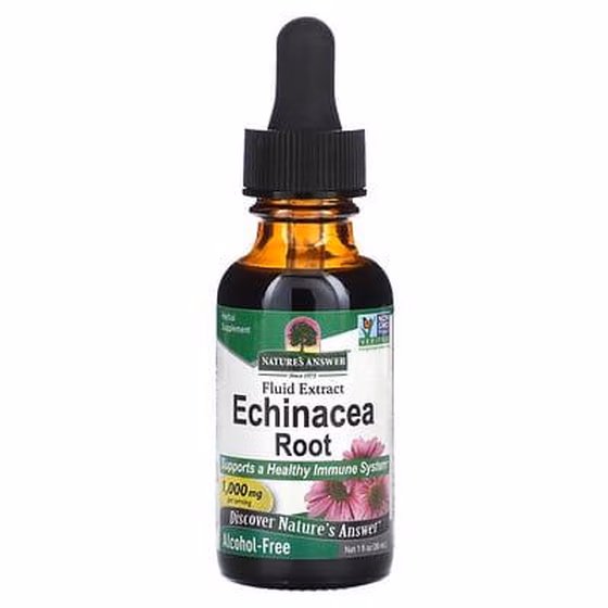 Nature's Answer, жидкий экстракт корня эхинацеи, без спирта, 1000 мг, 30 мл (1 жидк. унция)