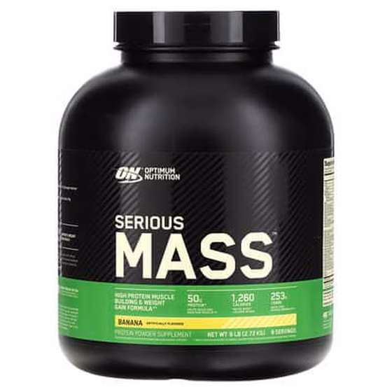 Optimum Nutrition, Serious Mass, Banana, 6lb, 2.72 кг