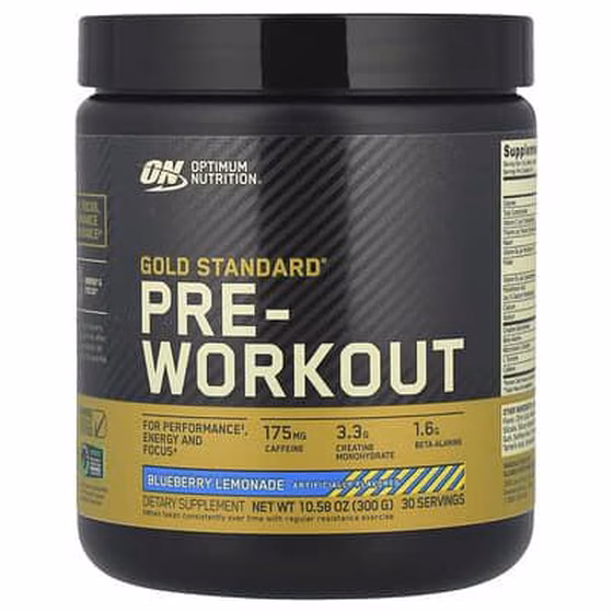 Optimum Nutrition, Gold Standard Pre-Workout, Blueberry Lemonade, 300 г