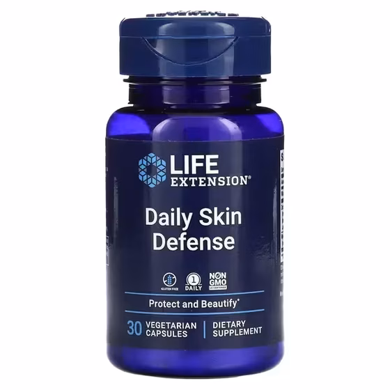 СЦ 70% Life Extension, Daily Skin Defense, 30 вегетарианских капсул