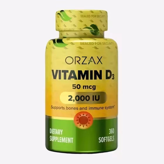 СЦ 40% Orzax, Ocean, Витамин D3, 2000 IU, 50 mcg, 360 капсул
