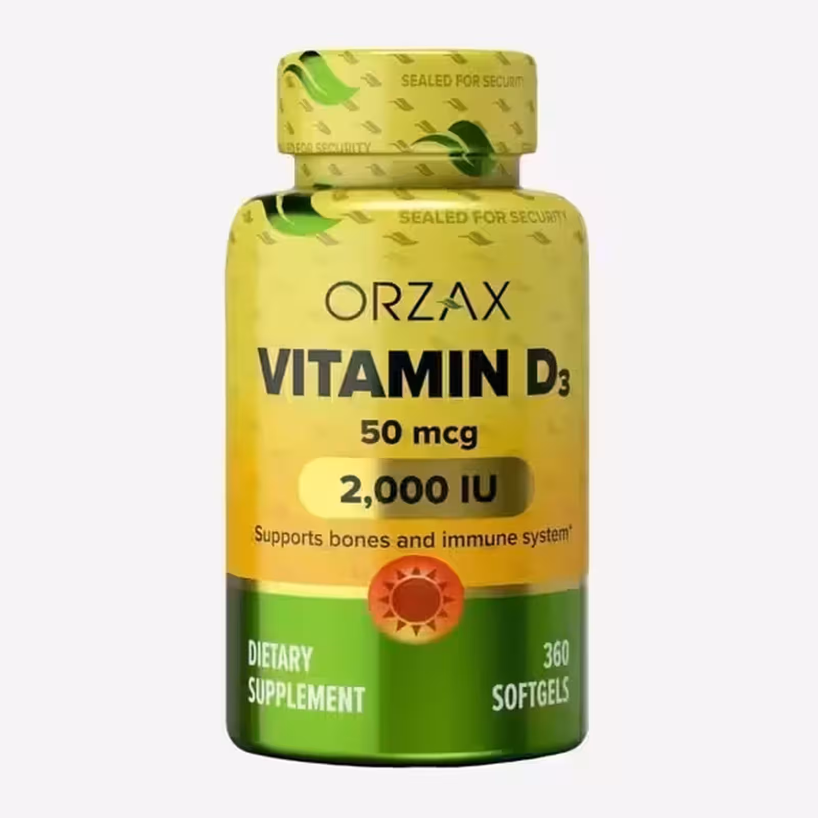 СЦ 20% Orzax, Ocean, Витамин D3, 2000 IU, 50 mcg, 360 капсул