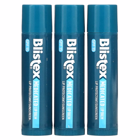 Blistex, заживляющий бальзам, защита губ с солнцезащитным фильтром, 3 бальзама по 4,25 г