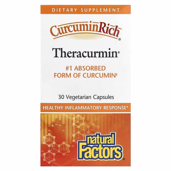Natural Factors  двойная сила Theracurmin 30 капсул
