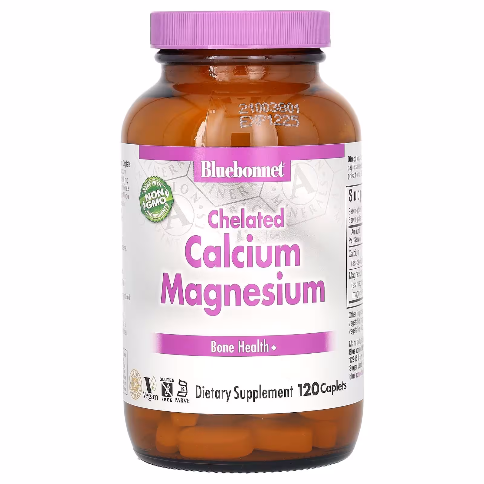 Bluebonnet Nutrition, Хелатный кальций и магний, 120 таблеток