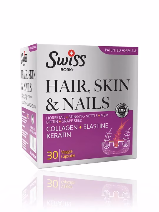 SWISS BORK, Комплекс для волос, кожи и ногтей, 30 капсул